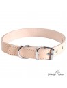 Collar de piel de vaquetilla Natural Personalizado para perro