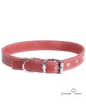 Collar de piel de vaquetilla Burdeos para perro