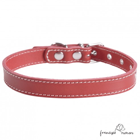 Collar de piel de vaquetilla Burdeos