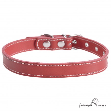 Collar de piel de vaquetilla Burdeos