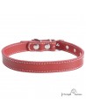 Collar de piel de vaquetilla Burdeos para perro