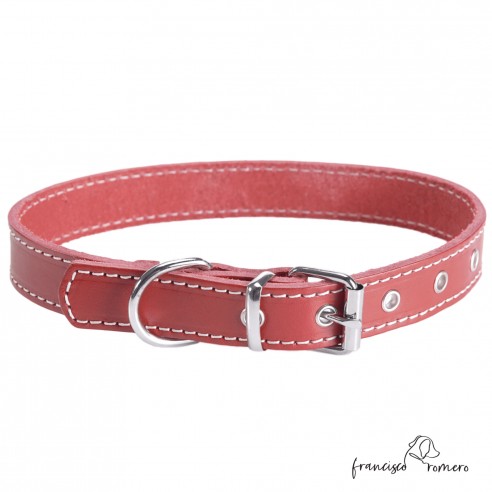 Collar de piel de vaquetilla Burdeos...