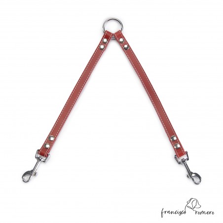 Amarre para perros piel de Ubrique Burdeos