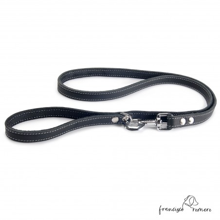 Correa para perros piel vaquetilla Negra