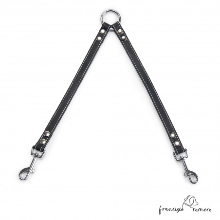 Amarre para perros piel de Ubrique Negro