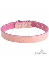 Collar de piel de vaquetilla Rosa para perro