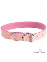 Collar de piel de vaquetilla Rosa Personalizado para perro