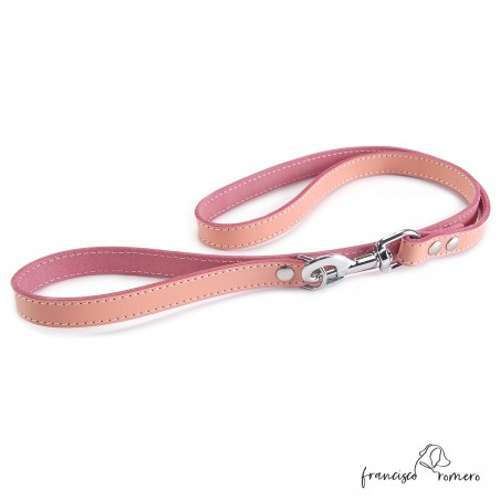 Correa para perros piel vaquetilla Rosa