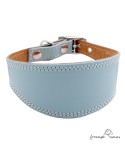 Collar para Galgo Liso Plata Celeste