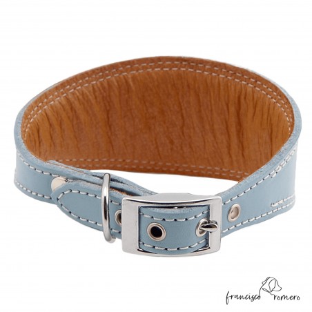Collar para Galgo Liso Plata Celeste