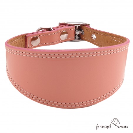 Collar para Galgo Liso Plata Rosa