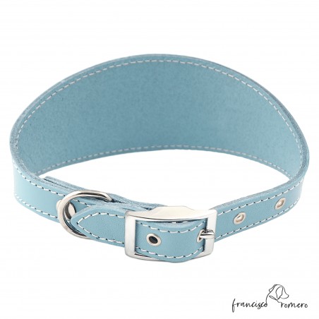 Collar para Galgo sin Forro Interior Celeste