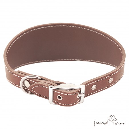 Collar para Galgo sin Forro Interior Chocolate