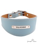 Collar para Galgo personalizado Plata Celeste