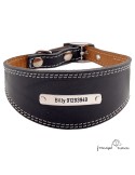 Collar para Galgo personalizado Plata Negro