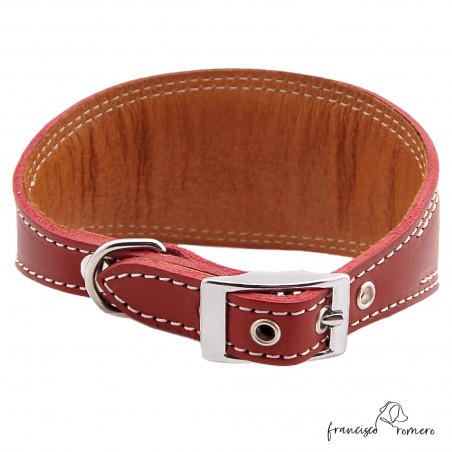 Collar para Galgo Estribo Plata Burdeos