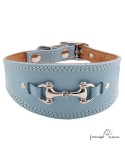 Collar para Galgo Estribo Plata Celeste