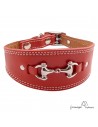 Collar para Galgo Estribo Plata Rojo