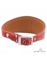 Collar para Galgo Estribo Plata Rojo