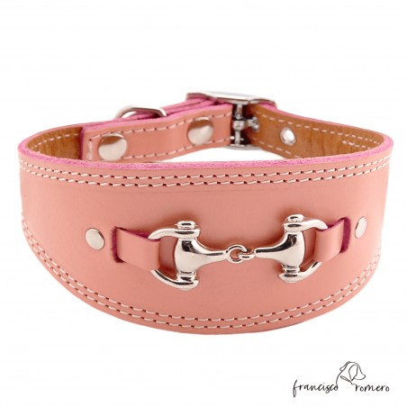 Collar para Galgo Estribo Plata Rosa