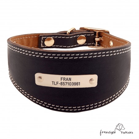 Collar para Galgo personalizado Oro Marrón