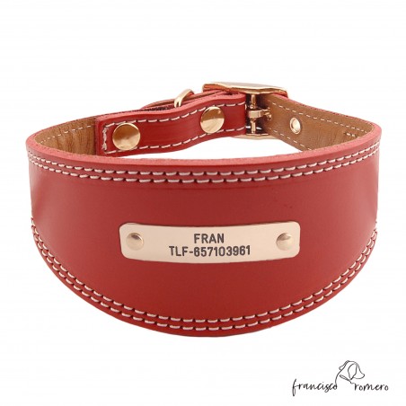 Collar para Galgo personalizado Oro Rojo