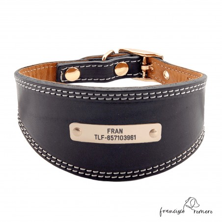 Collar para Galgo personalizado Oro Negro