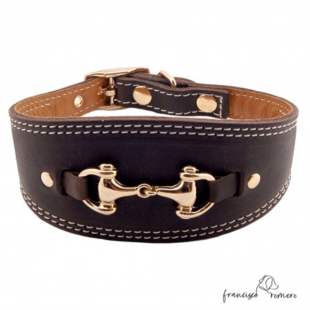 Collar para Galgo Estribo Oro Marrón