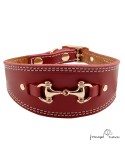 Collar para Galgo Estribo Oro Burdeos