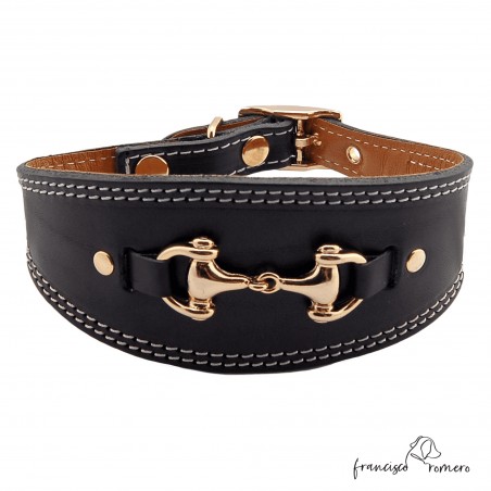 Collar para Galgo Estribo Oro Negro