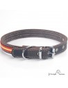 Collar piel vaquetilla bandera España Personalizado Marrón para perro
