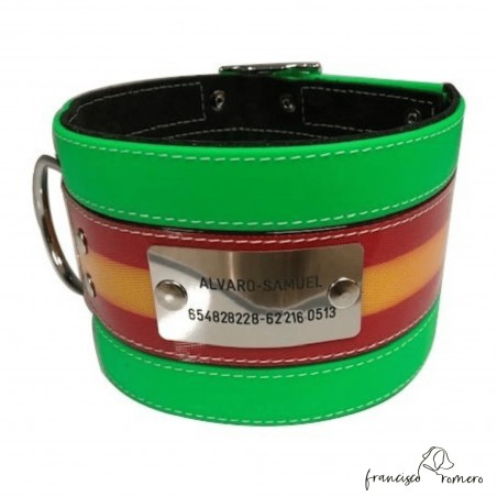 Collar para perros de rehala 10 cm con chapa identificativa