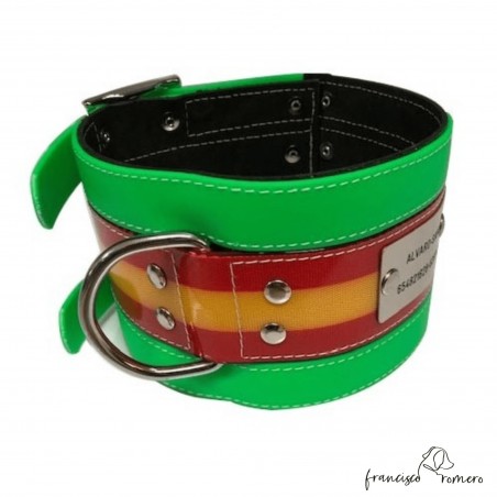 Collar para perros de rehala 10 cm con chapa identificativa