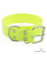 Collar Biothane Gold ancho cinta 3,8 cm Personalizado amarillo 1