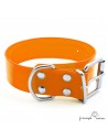 Collar Biothane Gold ancho cinta 3,8 cm Personalizado naranja 1