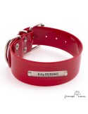 Collar Biothane Gold ancho cinta 3,8 cm Personalizado rojo