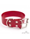 Collar Biothane Gold ancho cinta 3,8 cm Personalizado rojo 1