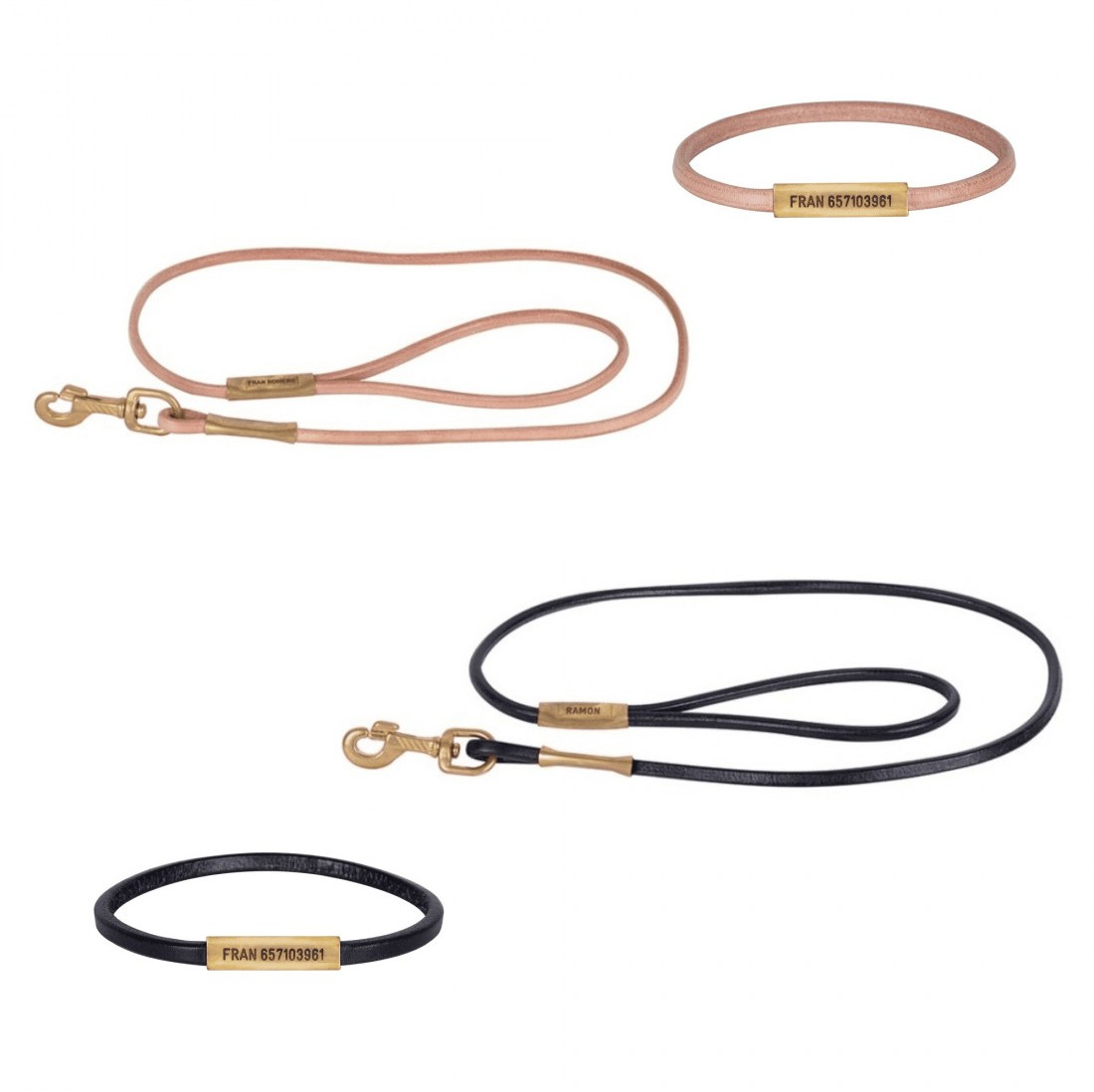 Colección Cuero Redondo Personalizada para perros